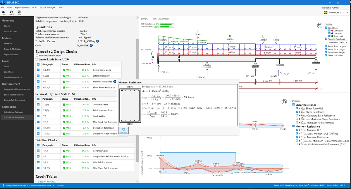AutoStruct Beam Software Interface